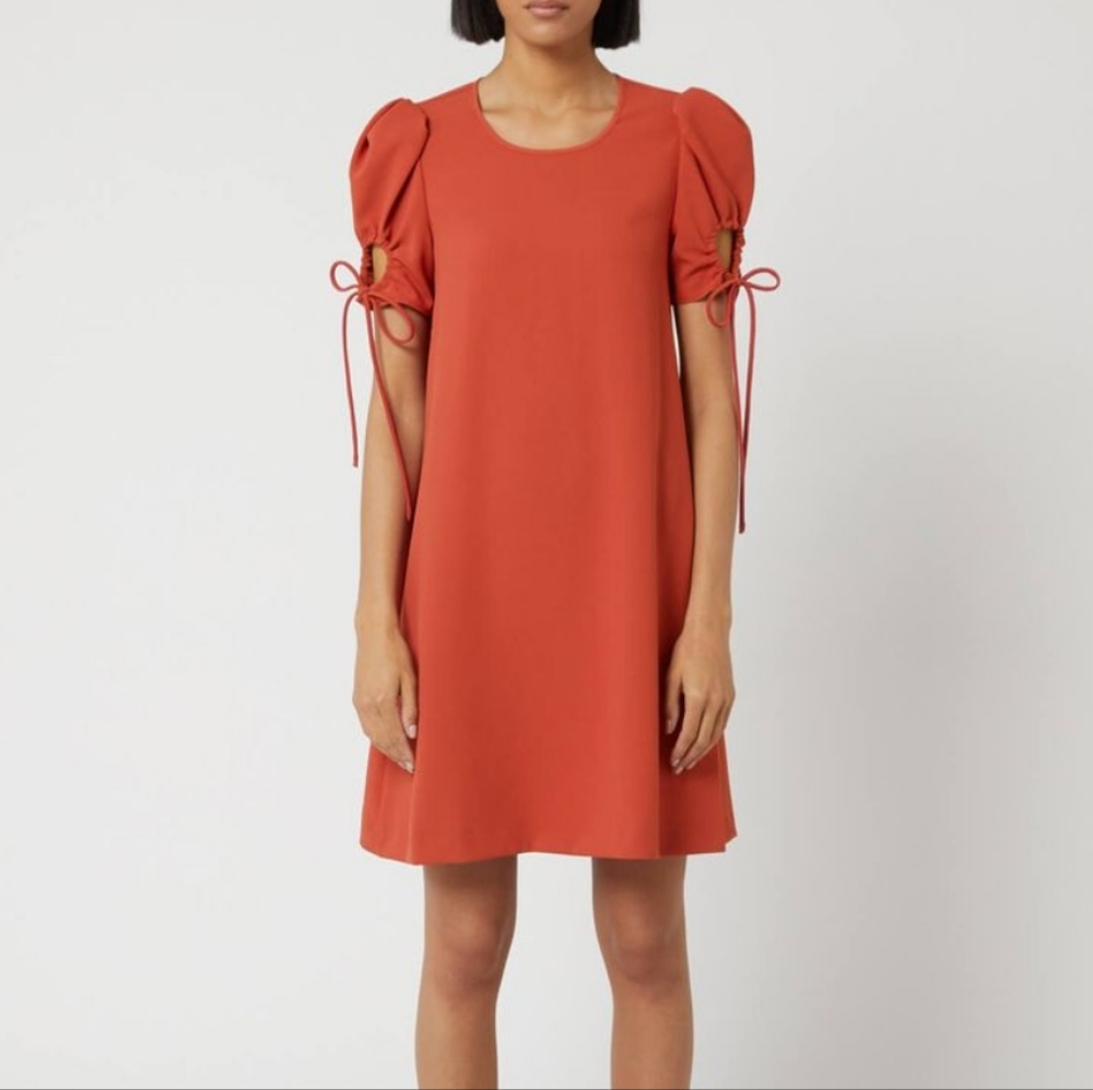 See By Chloe Tie Puff Sleeve midi dress Size 40